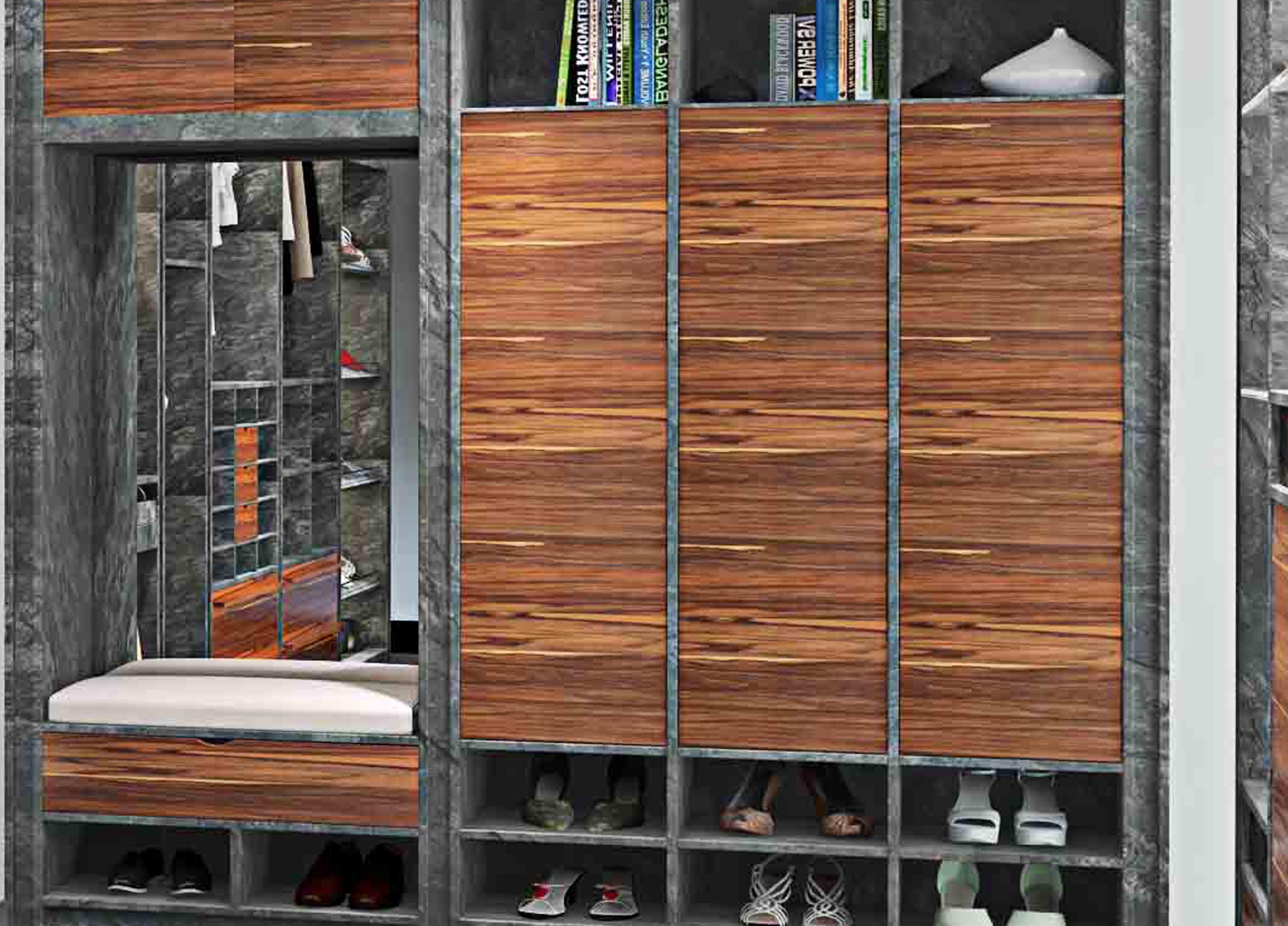 dressing mirrior modern minimalism style coatroom melamine cabinet