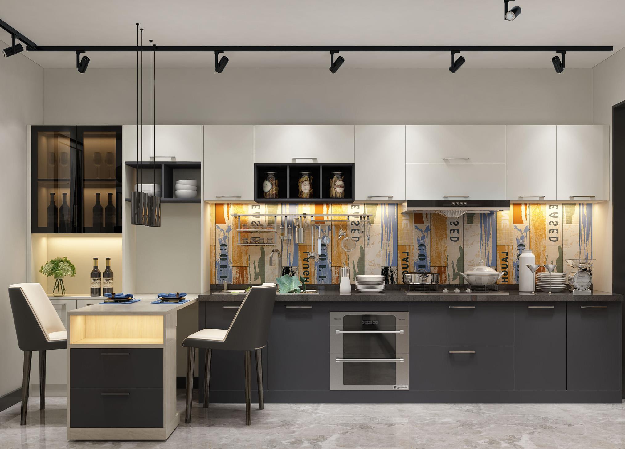 Contemporary Black Kitchen Cabinets