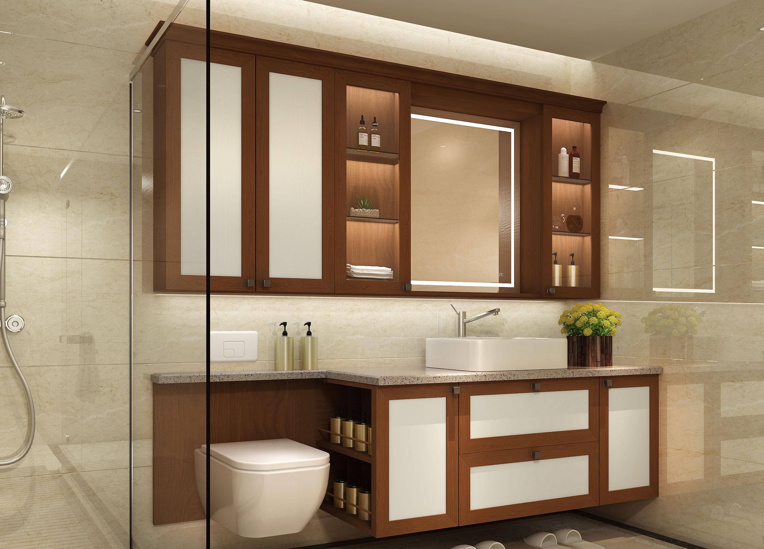 elegant and simple concise bathroom cabinet