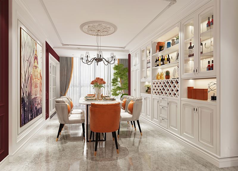 Dinning Room White Sideboard Cabinet