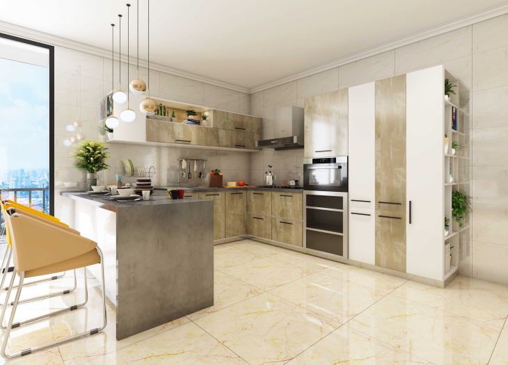 Contemporary UV Gloss Kitchen Cabinet