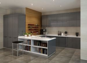 Grey High Gloss Chav ua noj txee