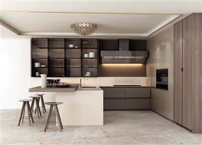 Custom Modern Grain Kitchen txee